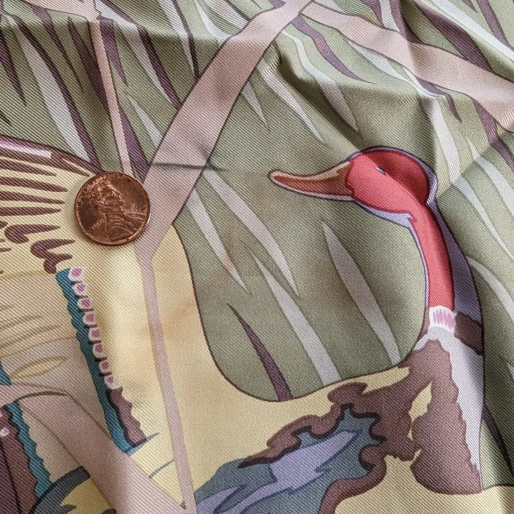 Vintage Hermes Cols Verts Blue Pastel 90 cm Silk Scarf Rare - Picture 7 of 16